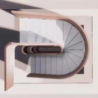 緊湊型loft公寓工程樓梯 室內(nèi)簡約風鋼結(jié)構(gòu)弧形架梁梯