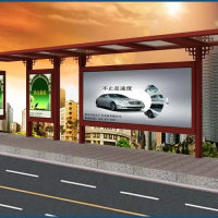 不銹鋼候車亭仿古公交候車亭公園長廊精神堡壘生產智能公交候車亭
